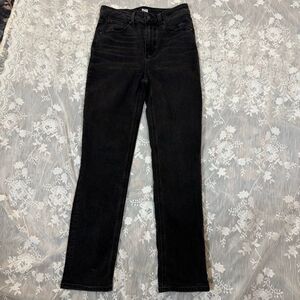 PAIGE Sarah Slim High-Rise Jeans – Washed Black | Size 26